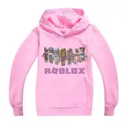 Kids Boys Girls Roblox Print Casual Hoodies Hooded Pullover Tops Sweatshirt Jumper Hoody Pink 13-14 Years
