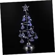Chic Wrought Iron Crystal Christmas Tree Night Lamp Luminous Tabletop Decor for Holiday Atmosphere Finish for Home and Festive Occasions