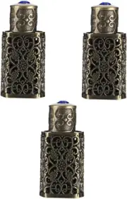 Mikinona 3Pcs Metal Essential Oil Bottle Vinegar Arabian Perfume Bottles Mini...