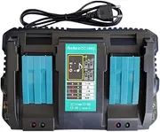 aunstarwei 18V DC18RD Dual Ports Charger Replacement for Makita 14.4V-18V Lithium-Ion Battery BL1415 BL1430 BL1830 BL1840 BL1850 BL1850B BL1860B, Replacement DC18RC DC18SF DC18RT