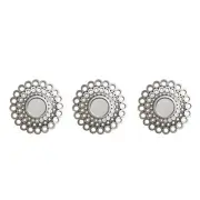 Northlight Set of 3 Round Silver Cascading Angular Orbs Mirrors 9.5"
