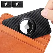 [DLENP] Card Case for Apple Airtag Holder,2-Pack Airtag Wallet Card Case,Ultra Slim Credit Card Size Airtag Holder for Wallet, Purse,Handbag, Backpack (Black)