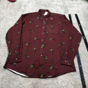 Vintage Dillards Deadstock USA MADE Shirt Mens L Red Pheasant Kenneth Gordon NWT