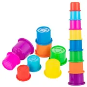 Colorful Stacking & Nesting Cups - 8 Cups Fun Color Learning Toy - Great Bath &