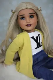 OOAK custom American girl doll Kennedy, Blonde hair, hand painted doll