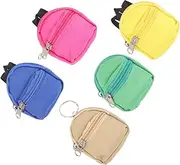 [FOYTOKI] Set of Nylon Mini Backpack Change Purses Zipper Coin Bags Keychains Fashionable Bag Charms for Everyday Use Random