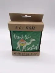 Novelty 6oz Hip Flask Drink Like A Camel Stainless Steel