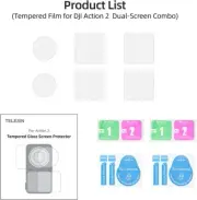 TELESIN Lens and Screen Protectors for DJI Action 2 | Tempered Glass (2-Pack)