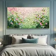 Mintura Handmade extured Abstract Floral Oil Paintings On Canvas Wall Art Decoration Modern Abstract Flower Landscape Picture For Home Decor Rolled Frameless U