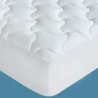 Cooling Pillow Top Matress Pad Cover 300TC 100% Cotton Deep Pocket Overfilled
