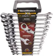 GEARWRENCH 12 Point XL Locking Flex Head Ratcheting Combination Metric Wrench 12