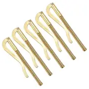 5pcs Spring Clip Bar 80mm Metal Slim Holder Clamp - Leather Wallet Card, Gold