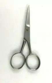 REVLON SILVER Eyebrow SCISSORS 4" Straight Blade Pointed End
