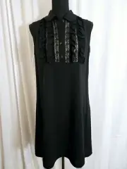 MIU MIU RUFFLED LACE SLEEVELESS SHIFT DRESS SIZE 42; US 6