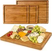 Bamboo Cutting Boards for Kitchen - Bamboo Cutting Board Set of 3, Serving Board Set, Cutting Board Wood, Boucher Block,Cutting Board Wood,Wooden Chopping Board,Wooden Cutting Board Set