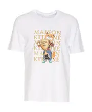 Maison Kitsuné Fox Champion Printed Crewneck T-Shirt White