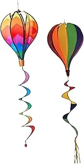 MOBUTOFU 2pcs Hot Air Balloon Wind Spinners Garden Hanging Ornaments Spiral Wind Hanging Wind Spiral Outdoor Layout Pendants Spiral Hot Air Balloon Rainbow Windsock Outdoor Decor