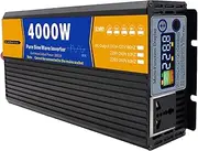 4000W Pure Sine Wave Power Inverter 12v/24v/48v/60v/72v to 110v/230v AC Converter, Low Frequency Solar Power Inverter Converter for Home, RV, Solar System, Camping(Size:24V to 230V)