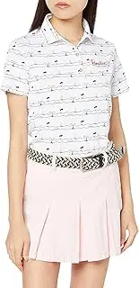 Paradiso(パラディーゾ) 4SY05A Women's Golf Shirt, Short Sleeve with Base and Co-Collar Shirt, White, S