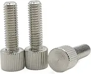 Colorful Knurled Thumbscrew Tighten Bolt, 10pcs M3 M4 M5*5/6/8/10/12/15/20 Steel with Nickel Plated Knurling Flat Head Knurled Thumb Screw Computer Screws(8mm,M5)