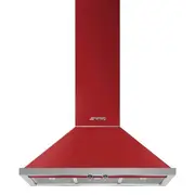 Smeg 90cm Portofino Wallmount Canopy Rangehood - Red