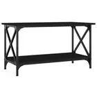 Wooden Coffee Table Black 80x45x45cm Modern Sofa Lounge Side Lamp Storage Iron