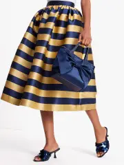 Awning Stripe Midi Skirt