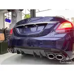 LUN77. 現貨 - BENZ C43款 鋼琴黑 後下擾流 後中包 四出尾飾管 改裝 W205 C250 AMG 副廠