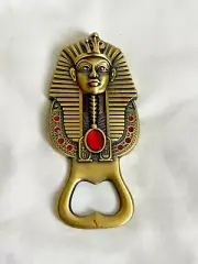 Egyptian Metal Pharaoh Bottle opener with Magnet King Tut Brass 4"x 2"