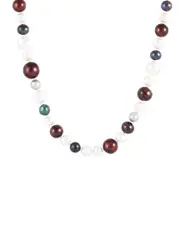 Splendid Pearls Rhodium Plated Silver 6-9mm Freshwater Pearl Necklace