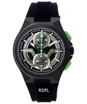 Bulova Maquina Chronograph Black Dial Silicone Strap Quartz 98B381 Mens Watch
