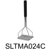 24in Square Potato Masher with Soft Grip, Chrome Plated