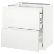METOD base cb 2 frnts/2 low/1 md/1 hi drw, white Maximera/Voxtorp matt white, 80x60x80 cm