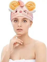 Mxshc Quick Drying Hair Towel - Hair Towel Absorbent Fast Drying - Cartoon Sheep Designed Ultra Soft Head Wrap for Children Adult, Super Absorbent