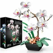 Flower Orchid Building Blocks, Plant Decoration, Artificial Building Set, Home Decoration Accessory for Adults, Botanical Collection, Ideal Gift, 581pcs