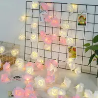 在飛比找樂天市場購物網優惠-玫瑰花LED燈串 粉玫瑰 白玫瑰 玫瑰 燈飾 氣氛燈 裝飾燈
