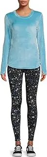 [Cuddl Duds] ClimateRight Women's Velour Base Layer Top and Leggings Thermal Set, 2-Piece