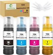 4 PacK 104 Sublimation Ink for Epson 2810 1810 2710 2714 2711 2726 ET 2850 2830