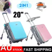 20" Luggage Trolley Travel Suitcase Set Lightweight w/ Wheels And Guardrails