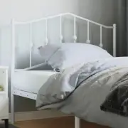 White Metal King Single Headboard 107cm Stylish Design Durable Frame