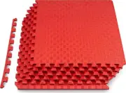 ProsourceFit Exercise Puzzle Mat ½-in, Checkered EVA Foam Floor Tiles Texture,