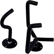 BESTonZON 2PCS Metal Wall Mount Guitar Hook Rack Durable Hanger for Ukulele String Instruments Easy to Install Black Bracket for Home
