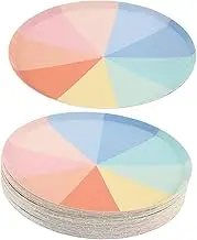 iplusmile 50pcs Rainbow Paper Plate Pride Party Plates Tween Dinner Rainbow Birthday Party Plates Divided Trays Party Supplies Fruit Tableware Plates Fiesta Serving Colorful