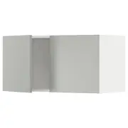 METOD wall cabinet with 2 doors, white/Havstorp light grey, 80x37x40 cm