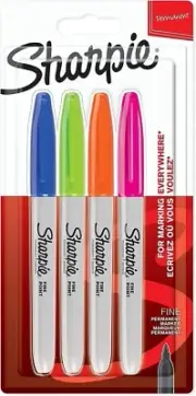Sharpie Permanent Markers | Blue,Green,Orange,Pink