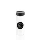 Lemon & Lime Woodend Black 13.5cm/175ml Clear Glass Spice Container Jar w/ Lid