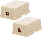 Gadpiparty 2pcs Box Single Hole Telephone Junction Box Splitter Durable Low Reach Adapter for Home Office Wide Compatibility with Phones Fax Machines and Modems User Friendly Design