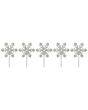 Northlight 5Ct Snowflake Christmas Pathway Marker Lawn Stakes - Clear Lights