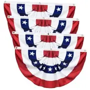 4 Pack USA Pleated Fan Flag, 1.5 X 3 FT American Bunting 4 Pack 1.5x3 Feet