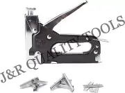 3-Way Staple Gun Heavy Duty Upholstery Wood Ceiling Round Staple Nails